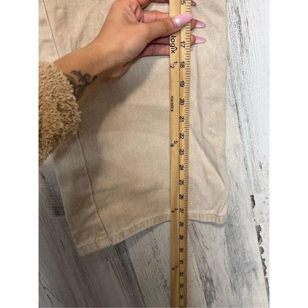 Miami Vice Cargo Pants Size small Beige Wide Leg Loose Fit Tan